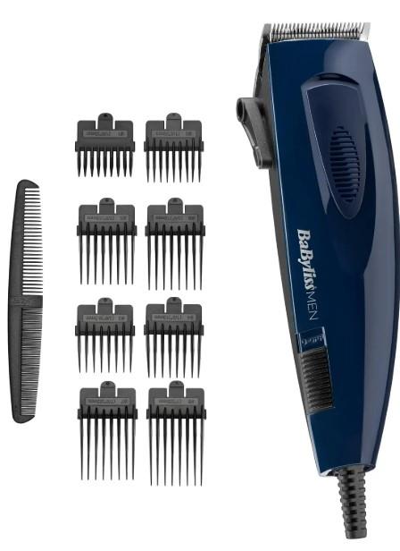 Машинка для стриження Babyliss, від мережі, насадок-8, сталь, синій
