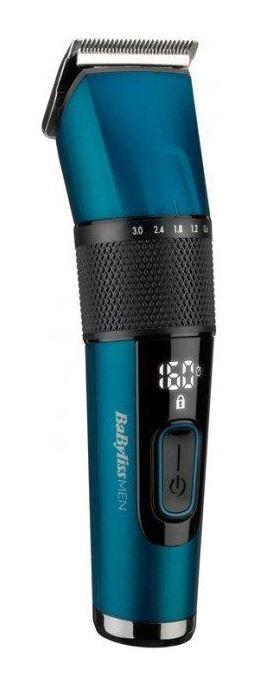 Машинка для стриження Babyliss, мережа+акум., вібраційний мотор, насадок-8, кейс, титан.напил., синій