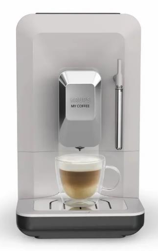 Кавомашина Krups My Coffee+ 1.5л, зерно, ОLED дисплей, авторецептів - 3, метал, сірий