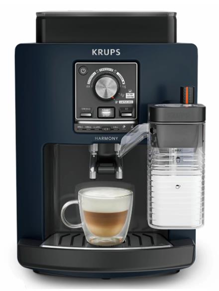 Кавомашина Krups Harmony Milk 1.7л, зерно, автомат.капучинатор, авторецептів - 5, синій