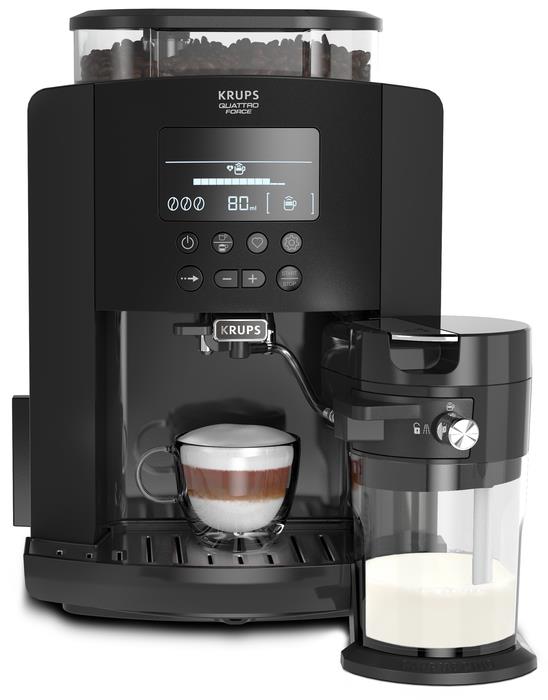 Кофемашина Krups EA819N10 Arabica Latte, 5 рецептов, 1.7 литра, черный