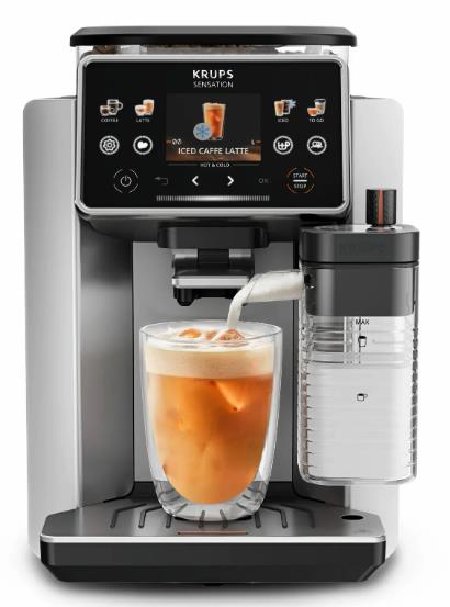 Кавомашина Krups Sensation Elite Hot & Cold 1.7л, зерно, автомат.капучинатор, авторецептів - 30, сірий