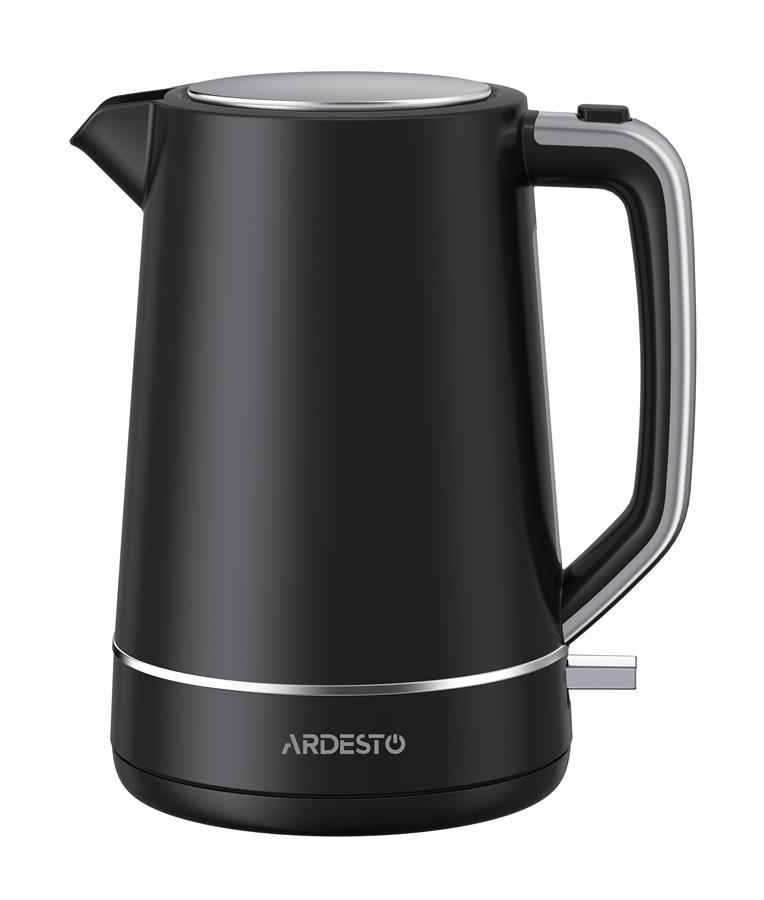 Електрочайник ARDESTO Timeless Elegance, 1.7л, Otter, пластик, чорний матовий
