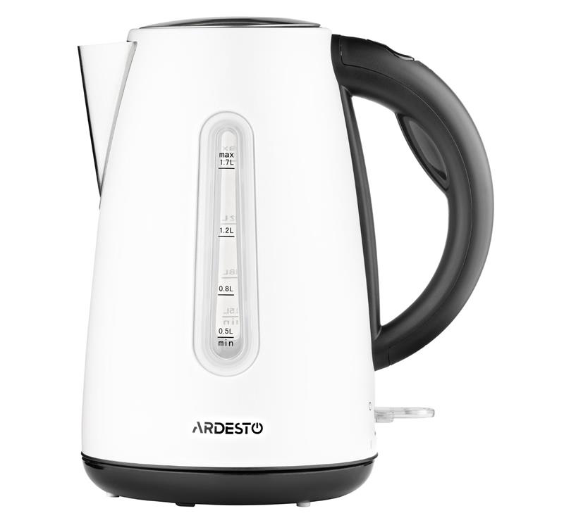 Електрочайник ARDESTO 1.7л, Strix, метал, білий