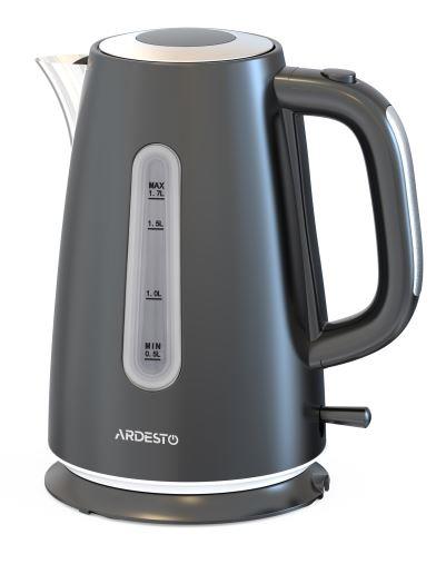Електрочайник ARDESTO 1.7л, Strix, метал, підсвітка, матовий, чорний