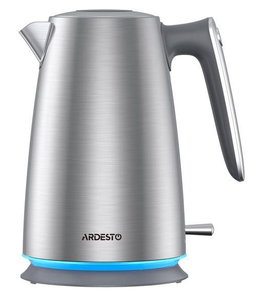 Електрочайник ARDESTO 1.7л, Strix, підсвітка, нерж. сталь, сріблястий