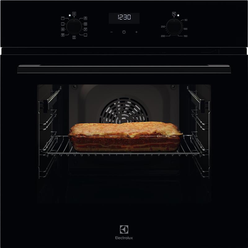 Духова шафа Electrolux електрична, 65л, A, дисплей, конвекція, телескопічні напрямні, чорний