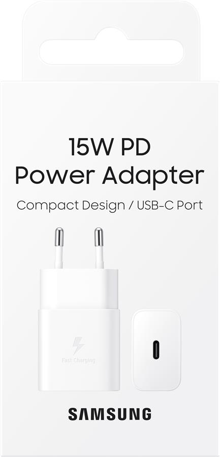 Зарядний пристрій мережевий Samsung 15Вт USB-С, білий