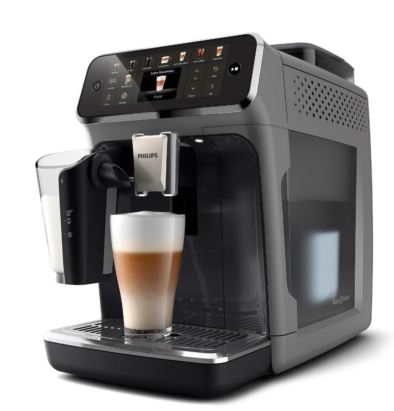 Кавомашина Philips Series 5500, 1.8л, зерно+мелена, автомат.капуч, дисплей, авторецептів -22, холодна кава, сріблясто-чорний