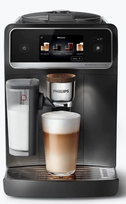 Кавомашина Philips Series 8000 Cafe Aromis, 1.9л, зерно+мелена, автомат.капуч, дисплей, авторецептів -54, чорний