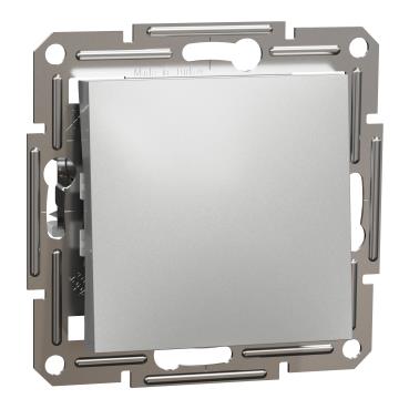 Перемикач 1-клавішний Schneider Electric, Asfora (алюміній, без рамки, самозажимний)