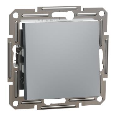 Перемикач перехресний 1-клавішний Schneider Electric, Asfora (сталь, без рамки, самозажимний)
