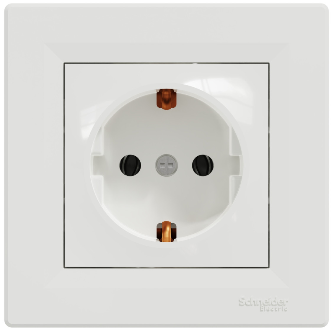 Розетка з з/к Schneider Electric, Asfora (білий)
