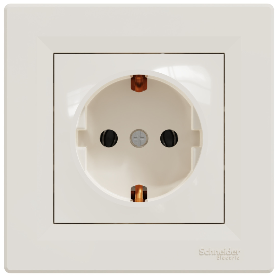 Розетка з з/к Schneider Electric, Asfora (кремовий)