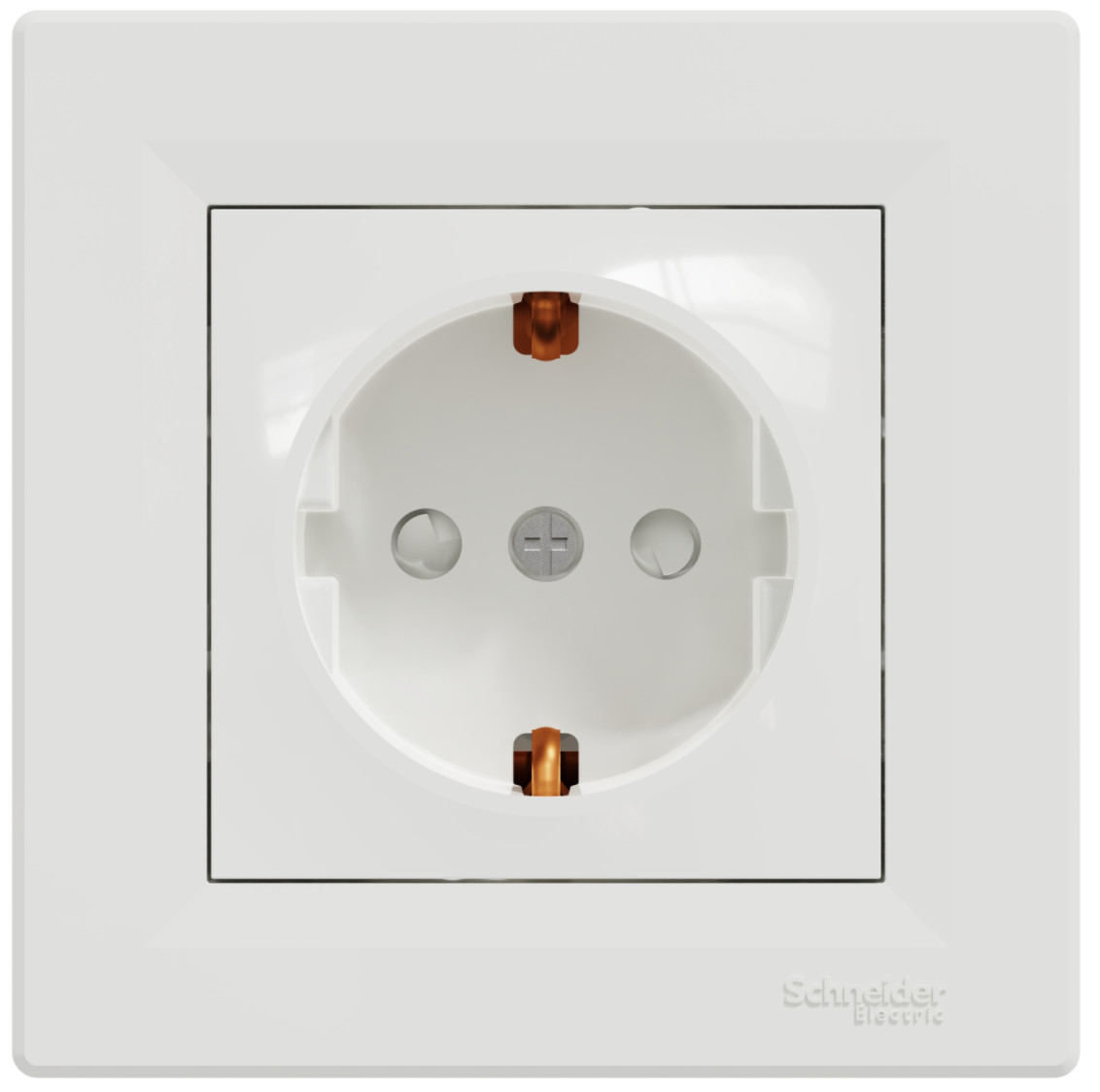 Розетка з з/к та захисними шторками Schneider Electric, Asfora (білий)