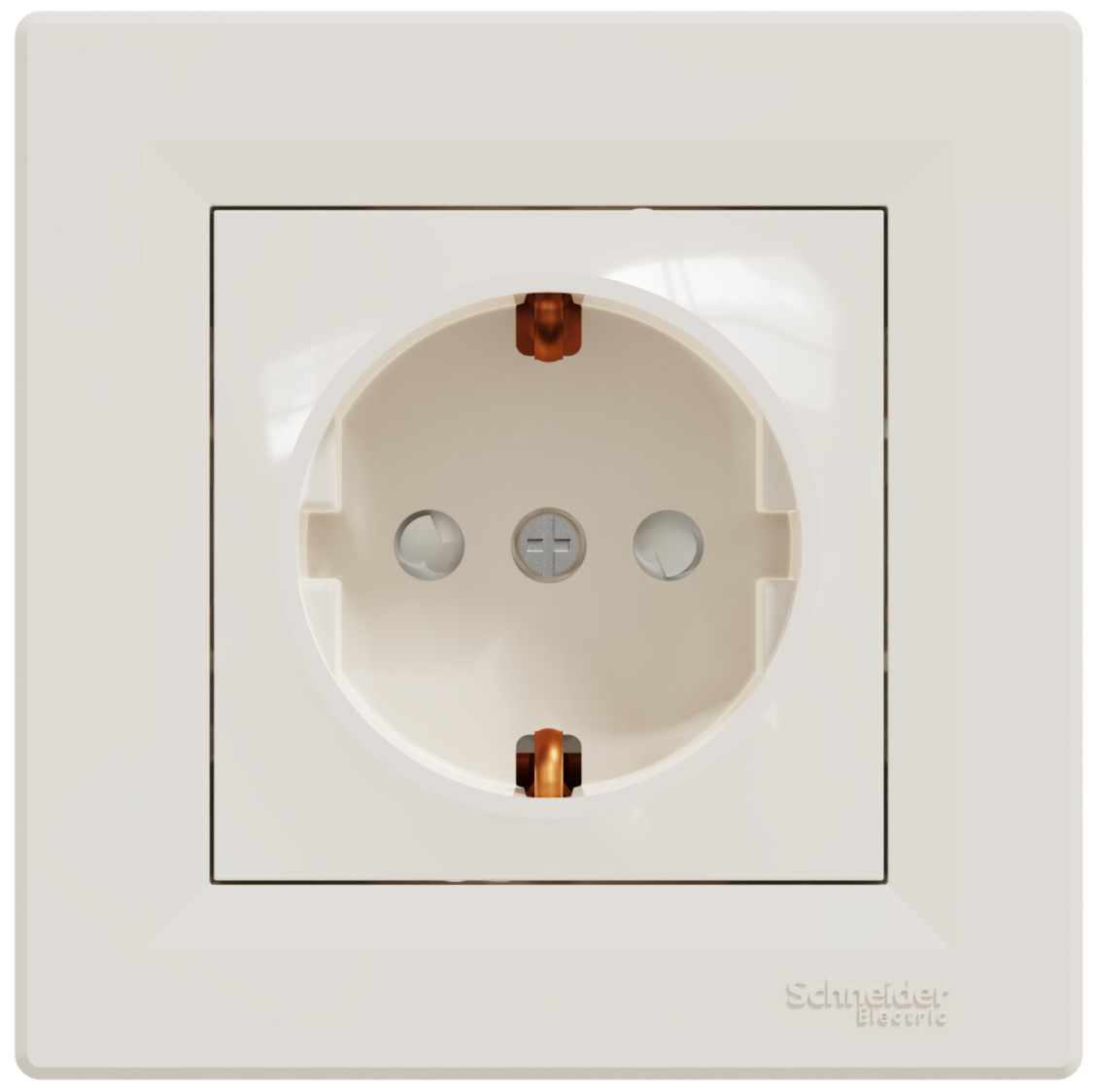 Розетка з з/к та захисними шторками Schneider Electric, Asfora (кремовий)