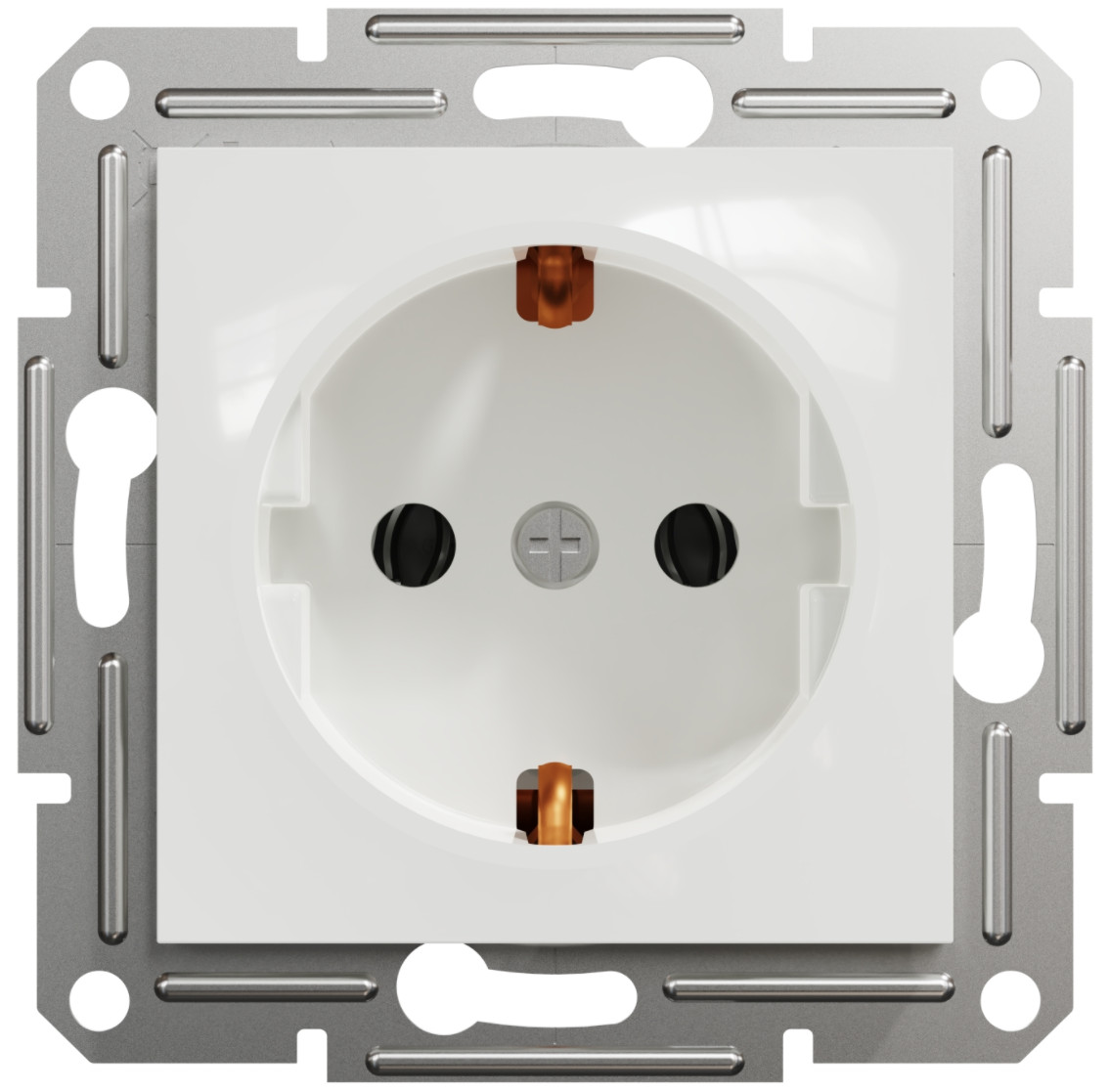 Розетка з з/к Schneider Electric, Asfora (білий, без рамки)