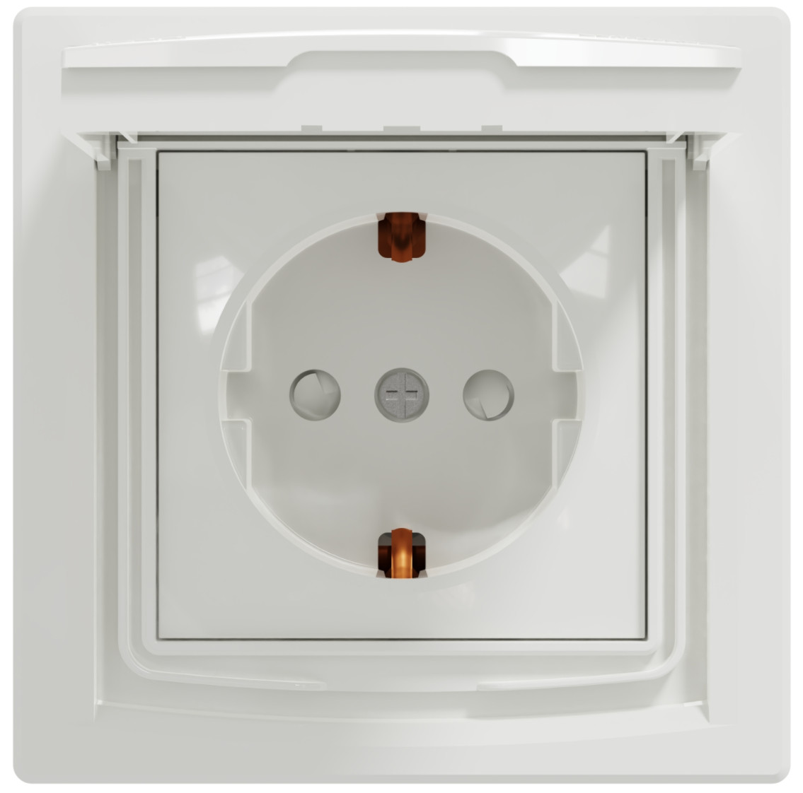 Розетка з кришкою з з/к та зі шторками Schneider Electric, Asfora (білий)