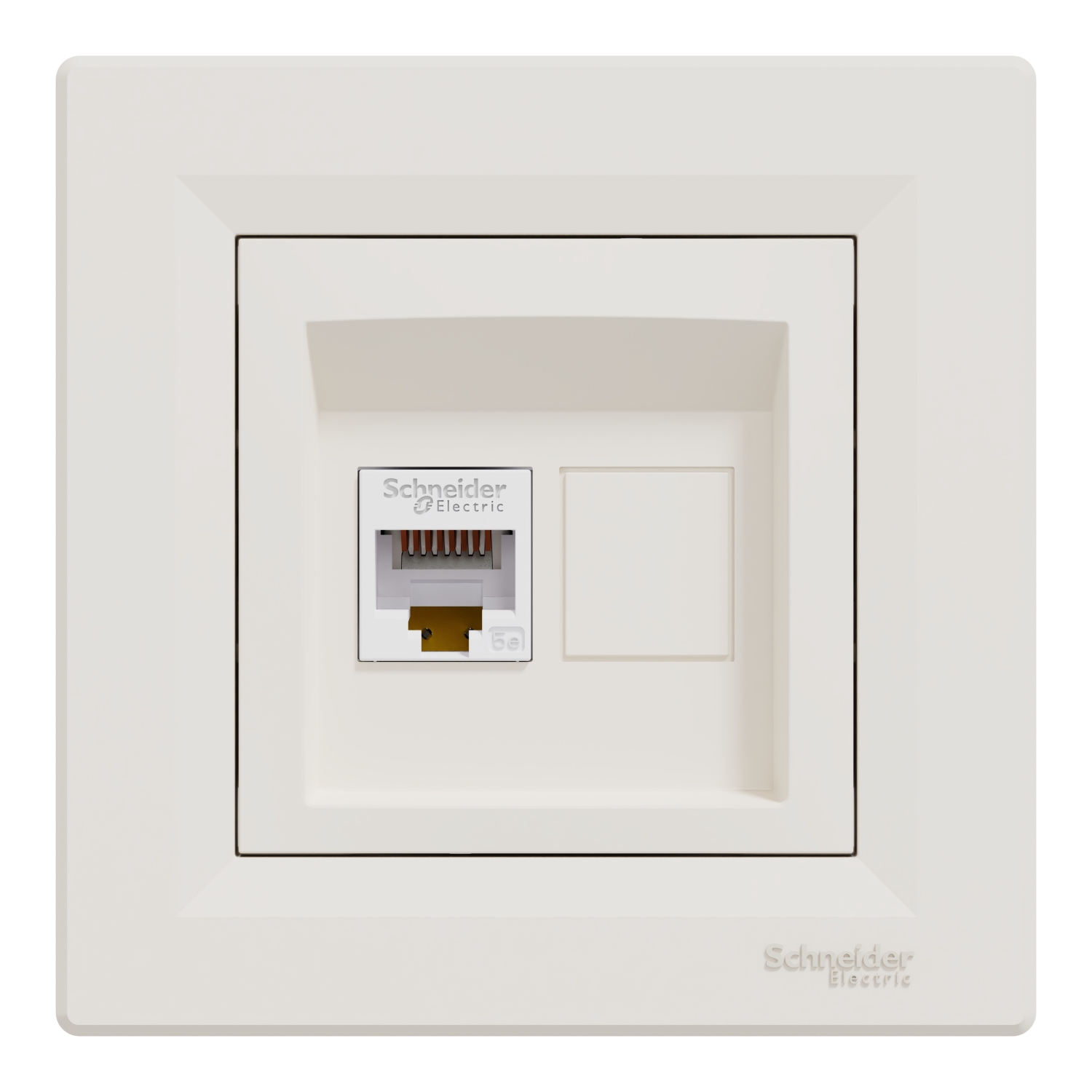 Розетка комп'ютерна RJ45 Schneider Electric, Asfora (кремовий)