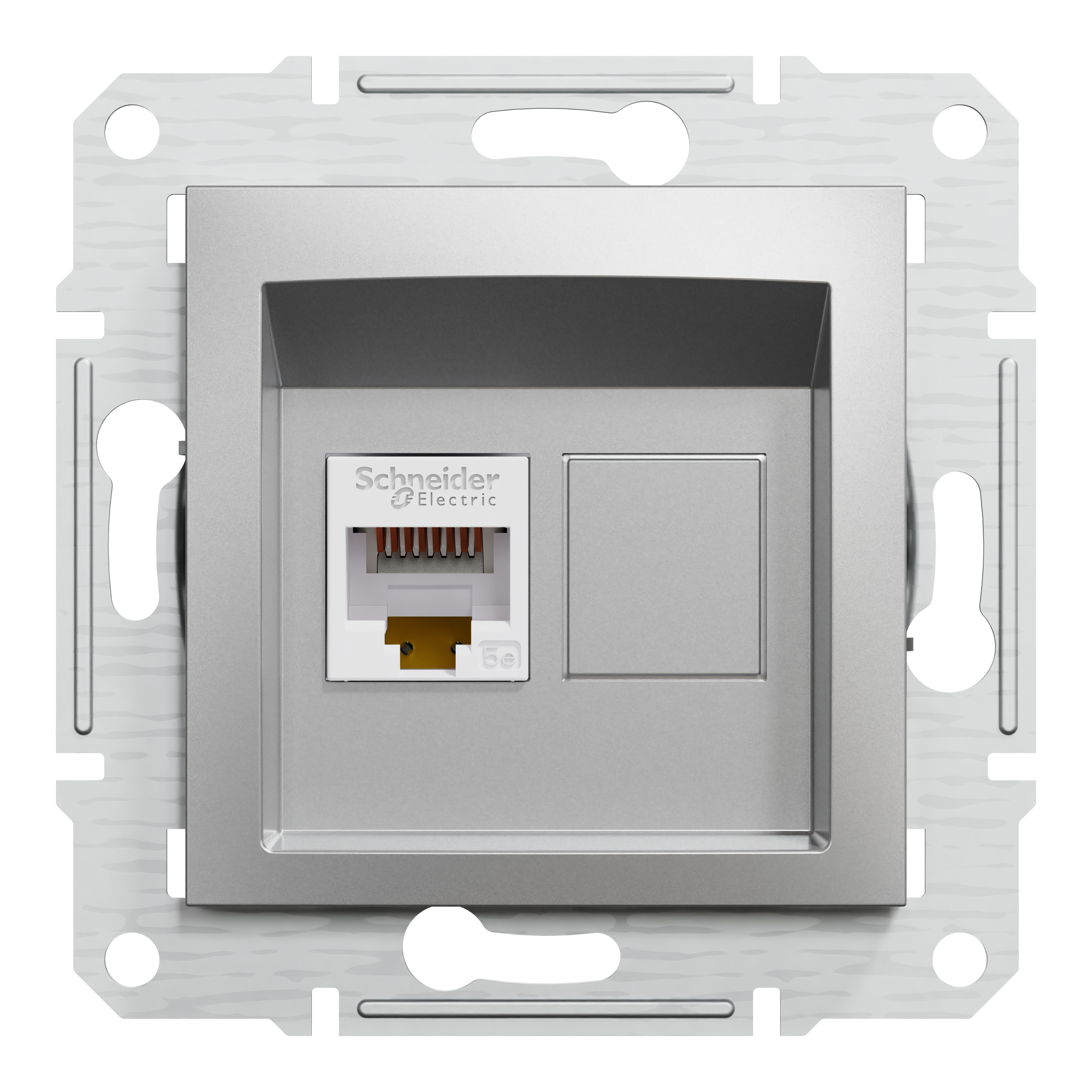 Розетка комп'ютерна RJ45 Schneider Electric, Asfora (алюміній, без рамки)