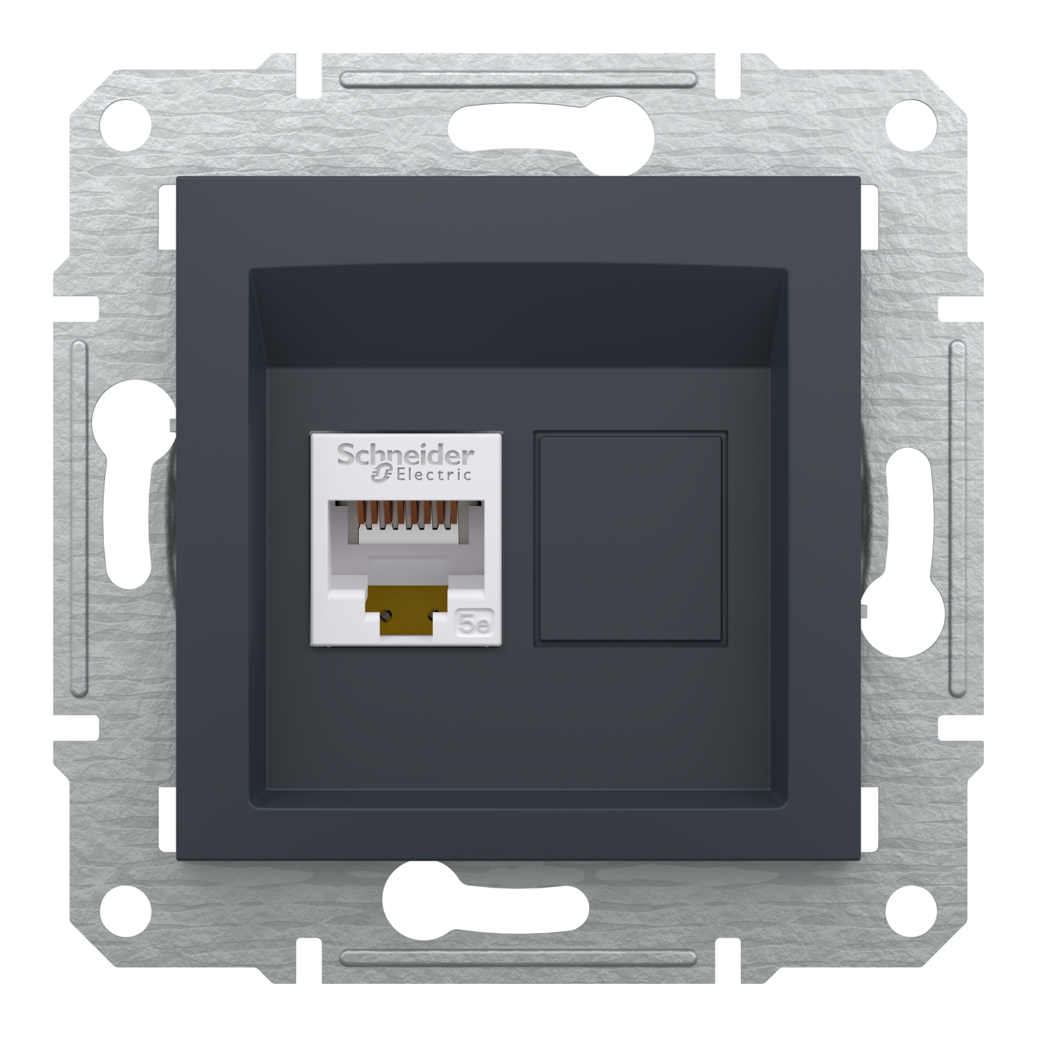 Розетка комп'ютерна RJ45 Schneider Electric, Asfora (антрацит, без рамки)