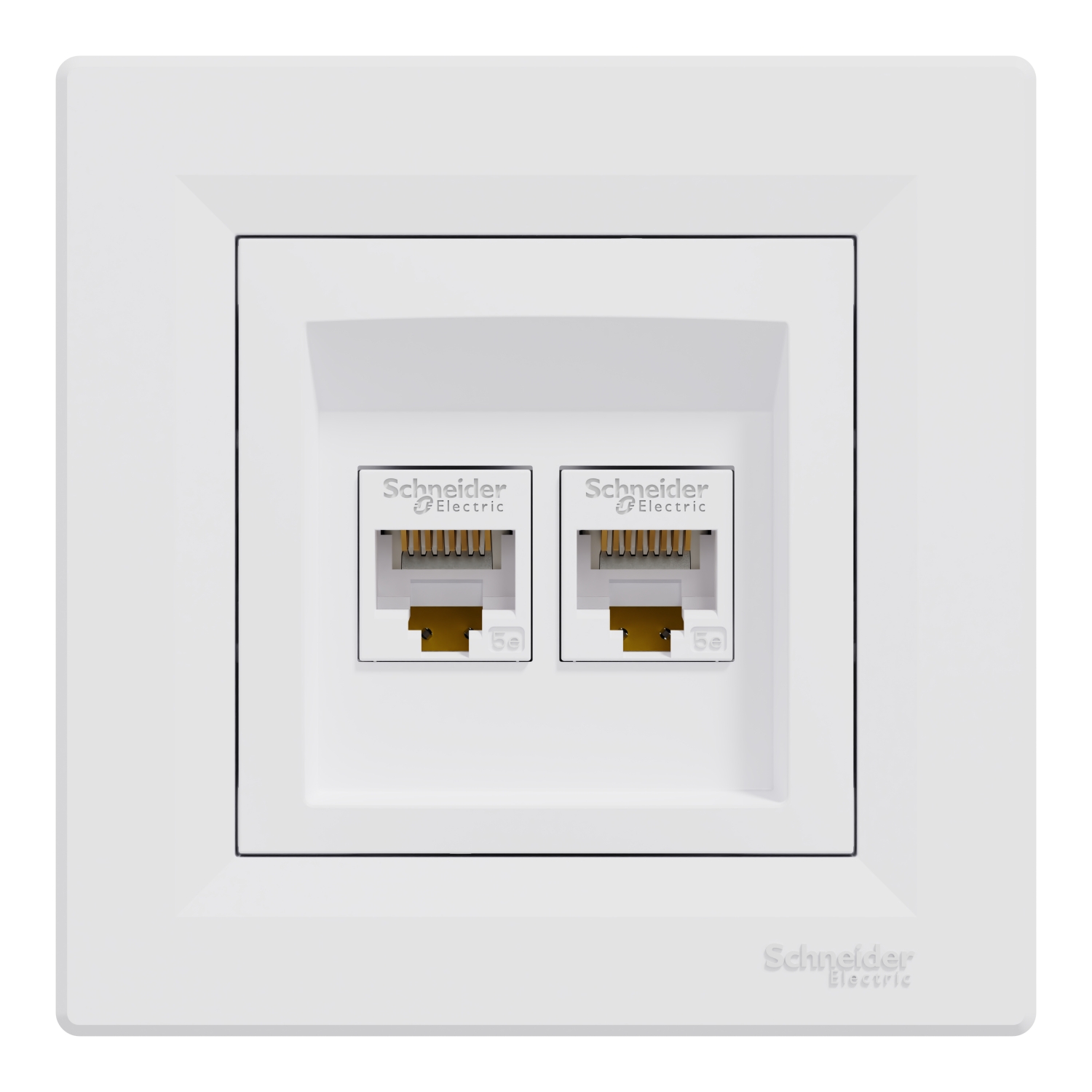 Розетка подвійна комп'ютерна RJ45 Schneider Electric, Asfora (білий)