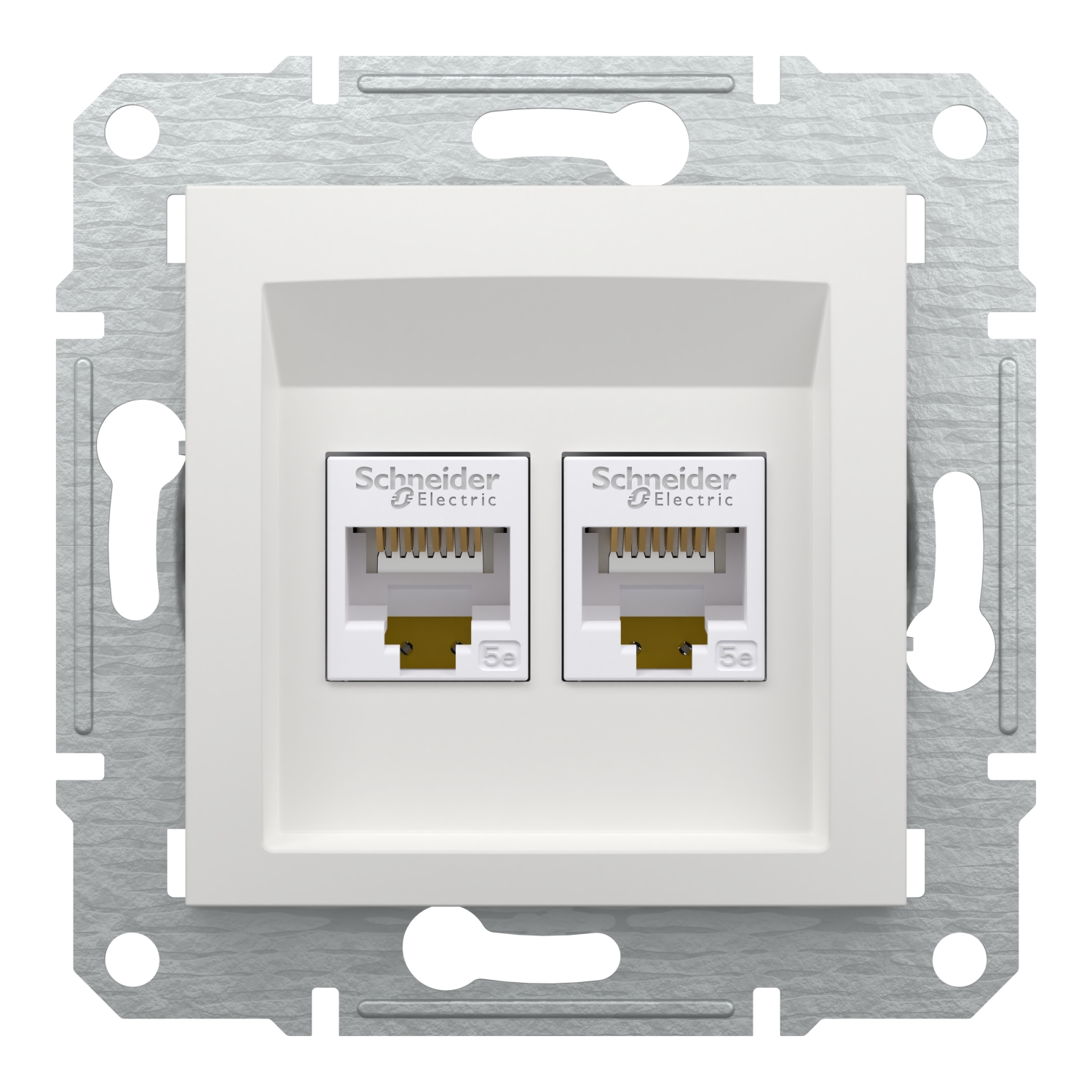 Розетка подвійна комп'ютерна RJ45 Schneider Electric, Asfora (білий, без рамки)