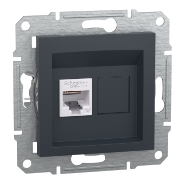 Розетка комп'ютерна rj45 Schneider Electric, Asfora (антрацит)
