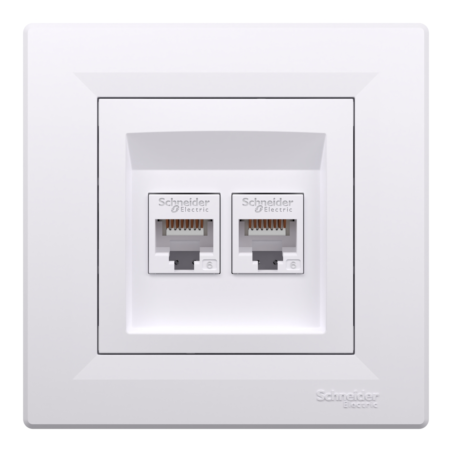 Розетка подвійна комп'ютерна rj45 Schneider Electric, Asfora (білий)