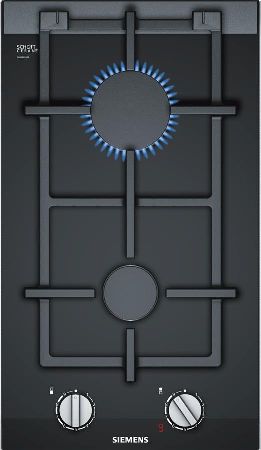 Варочная газовая поверхность домино Siemens ER3A6BD70 -30см/газ на стекле/2 конф/черный