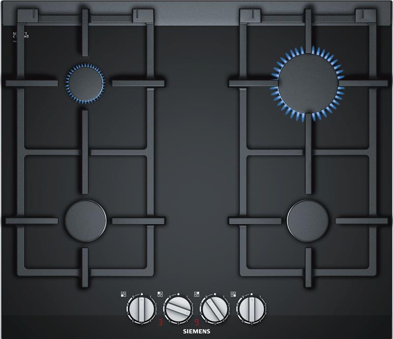 Встр. газовая поверхность Siemens ER6A6PD70R - Ш-60см./4 конф/чугун/символ. дисплеи/черн. стекло