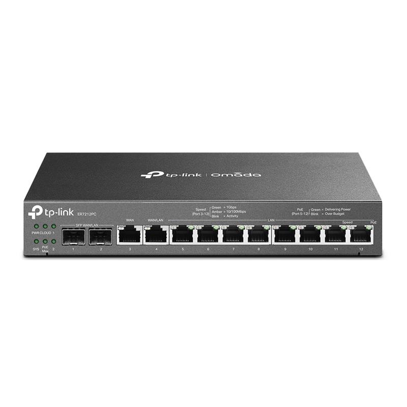 Мультисервісний Маршрутизатор TP-LINK ER7212PC 8xGE LAN (8xPoE), 1xGE WAN, 1xGE WAN/LAN, 2xGE SFP WAN/LAN, 110Вт