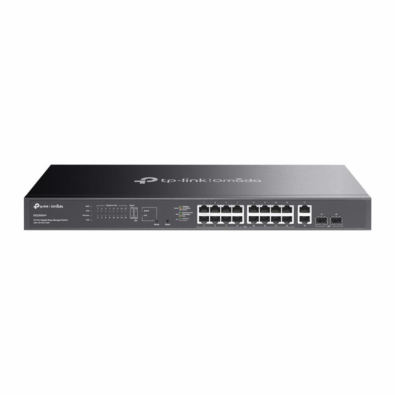 Комутатор TP-LINK Switch ES220GMP 20xGE (16xPoE), 250Вт, 2xSFP, WebSmart