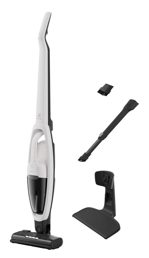 Пилосос Electrolux безпровідний, конт пил -0.3л, автон. робота до 45хв, вага-2.8кг, НЕРА, 2в1, турбо-щітка, BRC, 2 насадки, білий