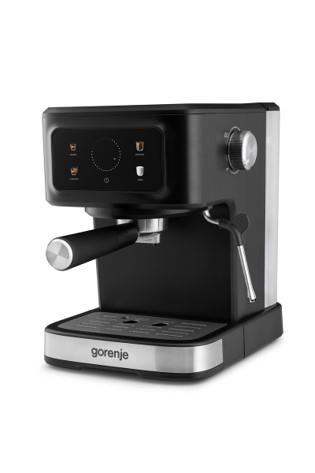 Кавоварка Gorenje ріжкова 1.5л, мелена, ручний капучинатор, чорний