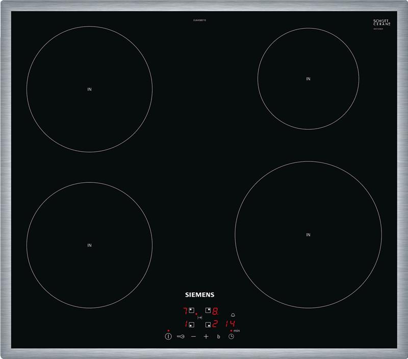 Варочная поверхность стеклокерамическая Siemens EU645BEF1E -индукция/60см/4конф/рамка/черный