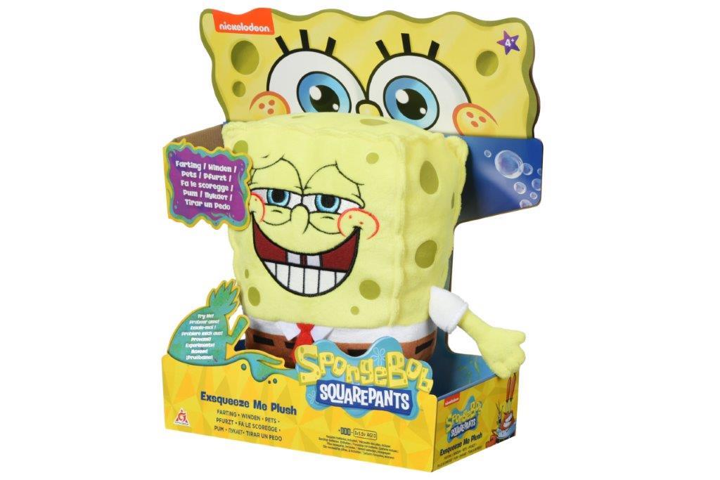 Мягкая игрушка SpongeBob Exsqueeze Me Plush SpongeBob Fart со звуком