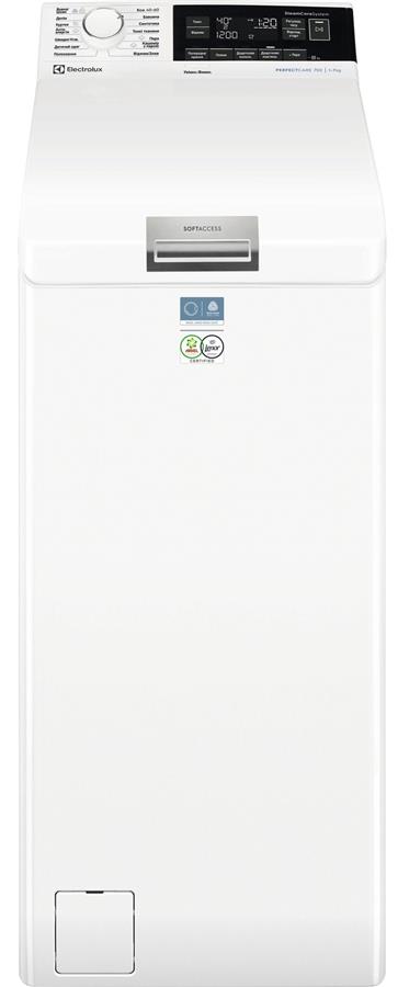 Пральна машина Electrolux вертикальна, 7кг, 1300, A, 60см, дисплей, пара, інвертор, білий