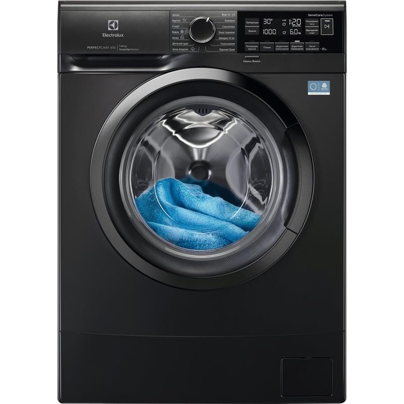 Пральна машина Electrolux фронтальна, 6кг, 1000, A, 41см, дисплей, інвертор, сріблястий темний