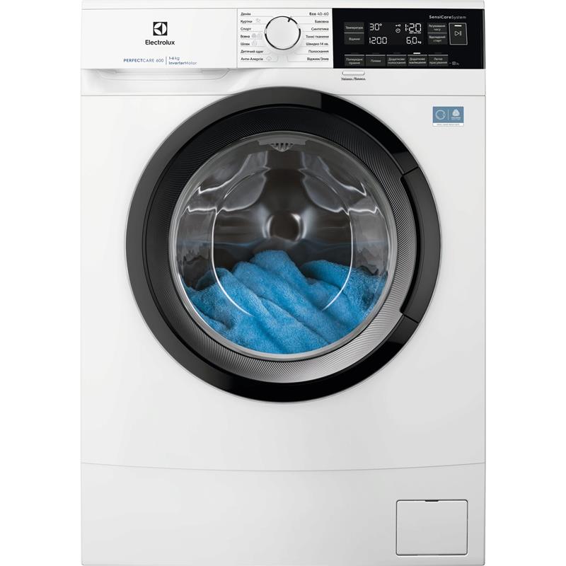 Пральна машина Electrolux фронтальна, 6кг, 1200, A, 41см, дисплей, інвертор, білий