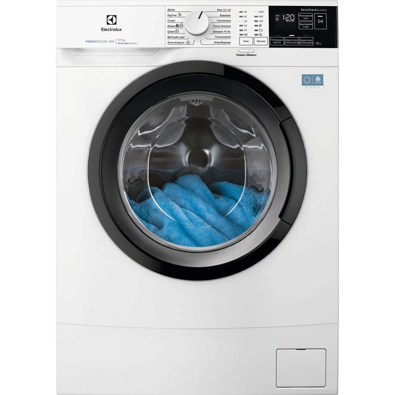 Пральна машина Electrolux фронтальна, 7кг, 1200, A, 48см, дисплей, інвертор, білий