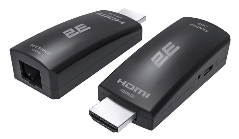 Подовжувач сигналу 2E EXRHDETH60 HDMI 1080p Cat6 60m PoE