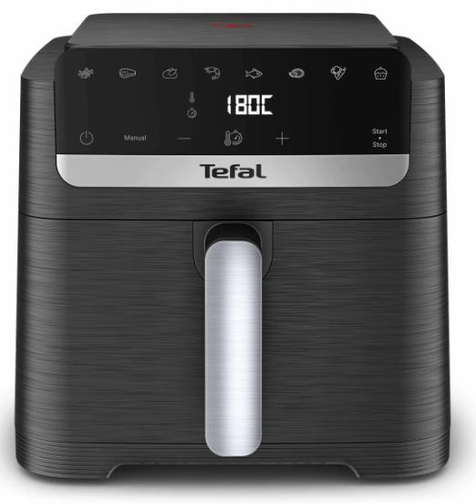 Мультипіч Tefal Easy Fry Mega Compact, 1700Вт, чаша-7.5л, сенсорне керув., 8 програм, пластик, чорний