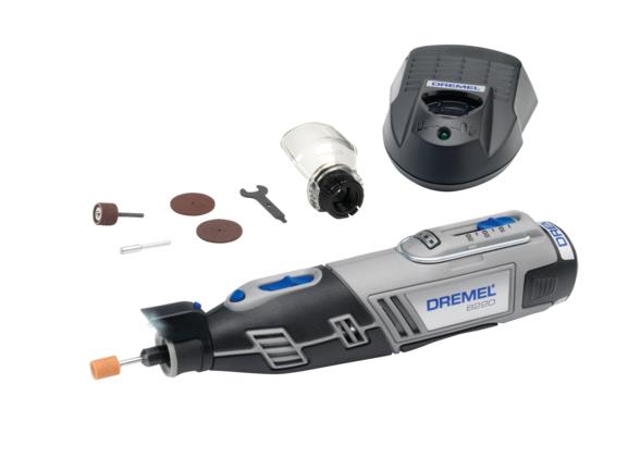 Шлифовально-гравировальная машина Dremel 8220-1/5, аккумуляторная, 12В, 2Ah, 5000-35000об/мин, 5 насадок, 25см, 0.66кг
