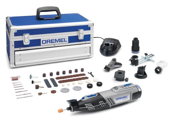 Шлифовально-гравировальная машина Dremel 8220-5/65, аккумуляторная, 12В, 2х2Ah, ЗУ, 5000-35000об/мин, 65 насадок, 25см, 0.66кг