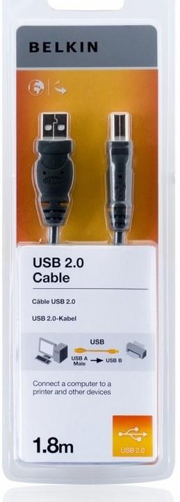 Кабель Belkin USB-A > USB-B (AM/BM) синхронізації 1.8м, чорний