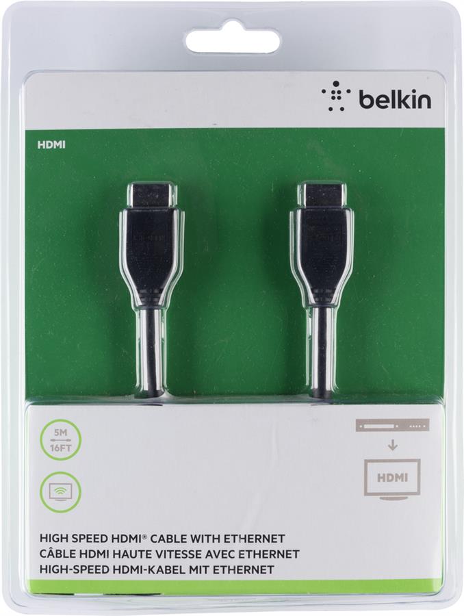 Кабель Belkin HDMI (AM/AM), 5м, High Speed Ethernet, чорний