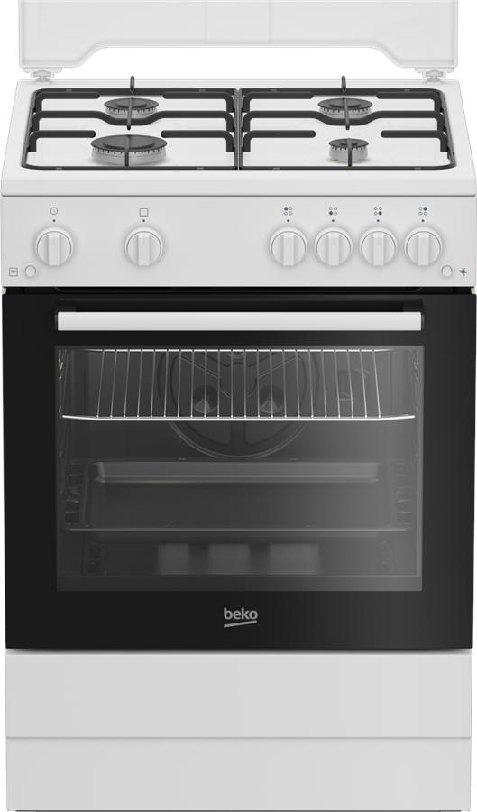 Плита Beko газова, 64л, 60x60см, таймер, білий