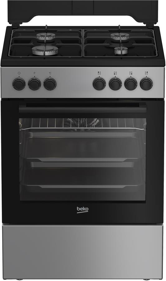 Плита Beko комбінована, 66л, 60x60см, конвекція, сріблястий