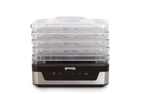 Сушарка для продуктів Gorenje 230Вт, піддонів - 5x2.8см, діаметр - 29см, макс - 75°С, електр.упр,білий